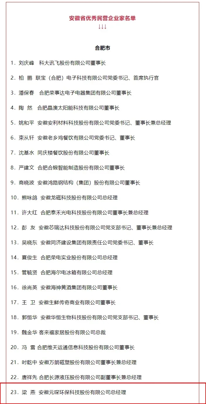 喜訊！元琛科技總經(jīng)理梁燕被授予“安徽省優(yōu)秀民營企業(yè)家”稱號